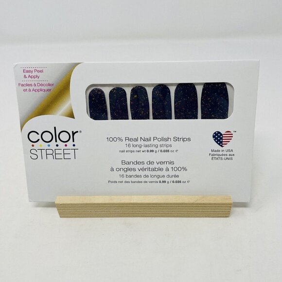 Color Street Other - Color Street‎ 100% Real Nail Polish Strips Deepwater Opal Blue Glitter 16 Pieces